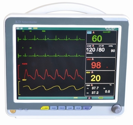 monitor paciente portátil da exposição das formas de onda de 7-Lead ECG com técnica de Digitas SpO2